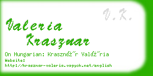 valeria krasznar business card